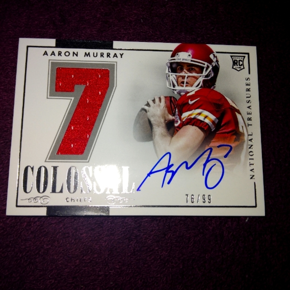 2014 PANINI - NATIONAL TREASURES FOOTBALL AARON MURRAY RC/AUTO/PATCH CARD #76/79